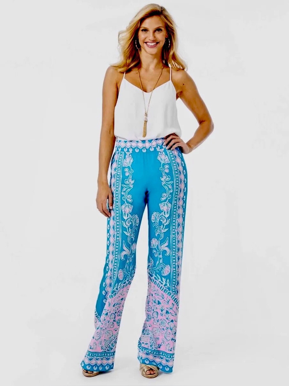 Lilly Pulitzer patterned palazzo pants XS